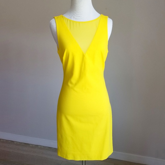 Zara Dresses & Skirts - Zara Trafaluc Yellow Sleeveless Bodycon Mini Dress